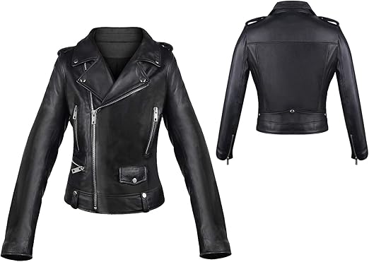 short black leather jacket