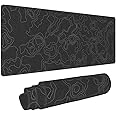 Topographic Map Lines Mouse Pad Geographic Gaming Mouse Pad Long Keyboard Mat Extended Big Mousepad XL Mouse Mat Large Full D