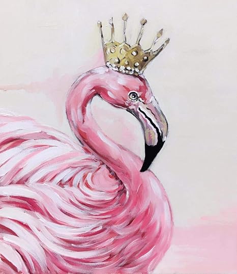 Diy Peinture Par Chiffres Pour Adultes Enfants Flamant Portant Une Couronne Art Creation Decoration Murale De Maison Salon Chambre Cadeaux Anniversaire Pour Adulte Amazon Fr Cuisine Maison