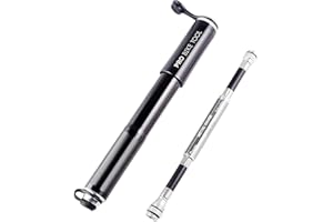 Pro Bike Tool Mini Bike Pump with Gauge, Presta and Schrader Valve Compatible Bicycle Tire Pump for Road, Mountain and BMX Bi