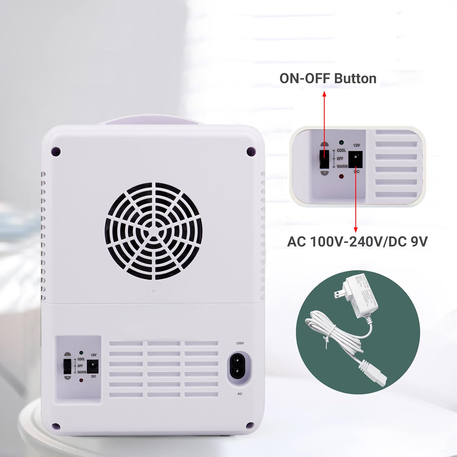 Living Enrichment Mini Fridge 4L Skincare Fridge, Cooler and Warmer Portable Small Refrigerator, AC DC 12V Powered, for Skin Care Drinks, Bedroom Office Travel Car, Birthday Gift