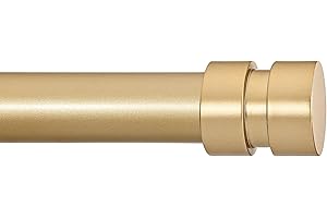 Briofox Gold Curtain Rods for Windows 28 To 48 Inch Heavy Duty Modern End Cap 1 Inch Curtain Rods Adjustable Decorative Drapery Rod for Home,Office,Apartment,Farmhouse