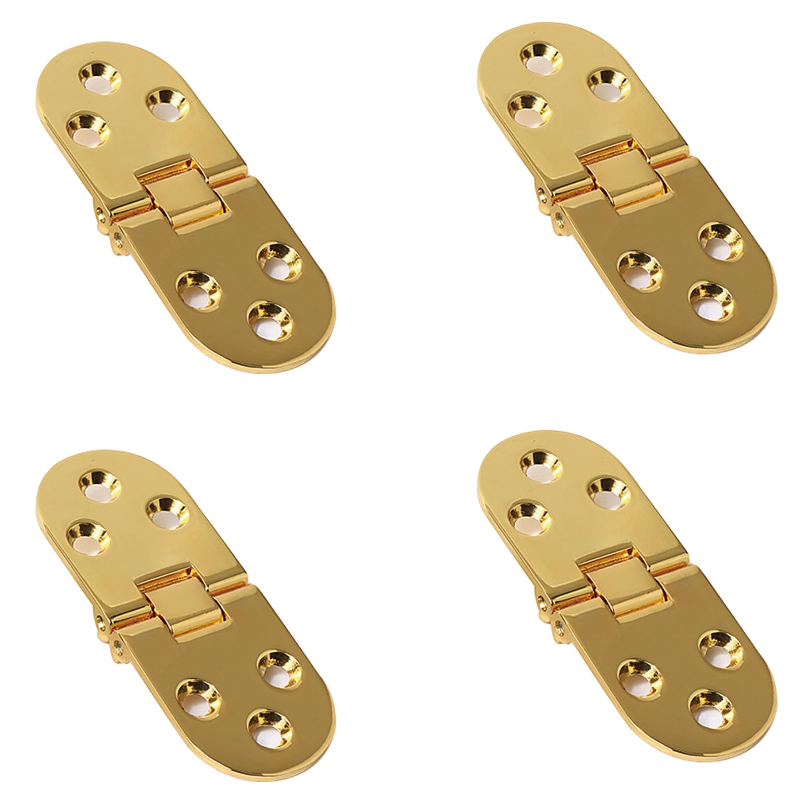 Leliafleury 4Pcs Folding Flip Top Hinge Zinc Alloy 180 Degree Folding Table Hinges for Table Cabinet Closet Door Furniture (Gold)