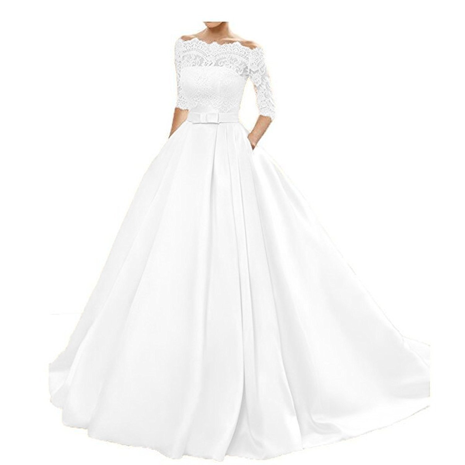 MEET Wedding Dresses with Jacket A Line Satin Wedding Dresses for Bride