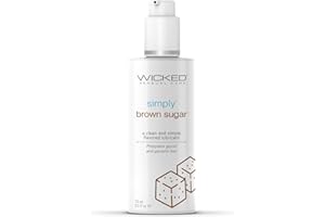 Wicked Sensual Care simply Aqua Brown Sugar 2.3 oz, Water Based Lubricant, Propylene Glycol & Glycerin Free, pH Balanced, Swe