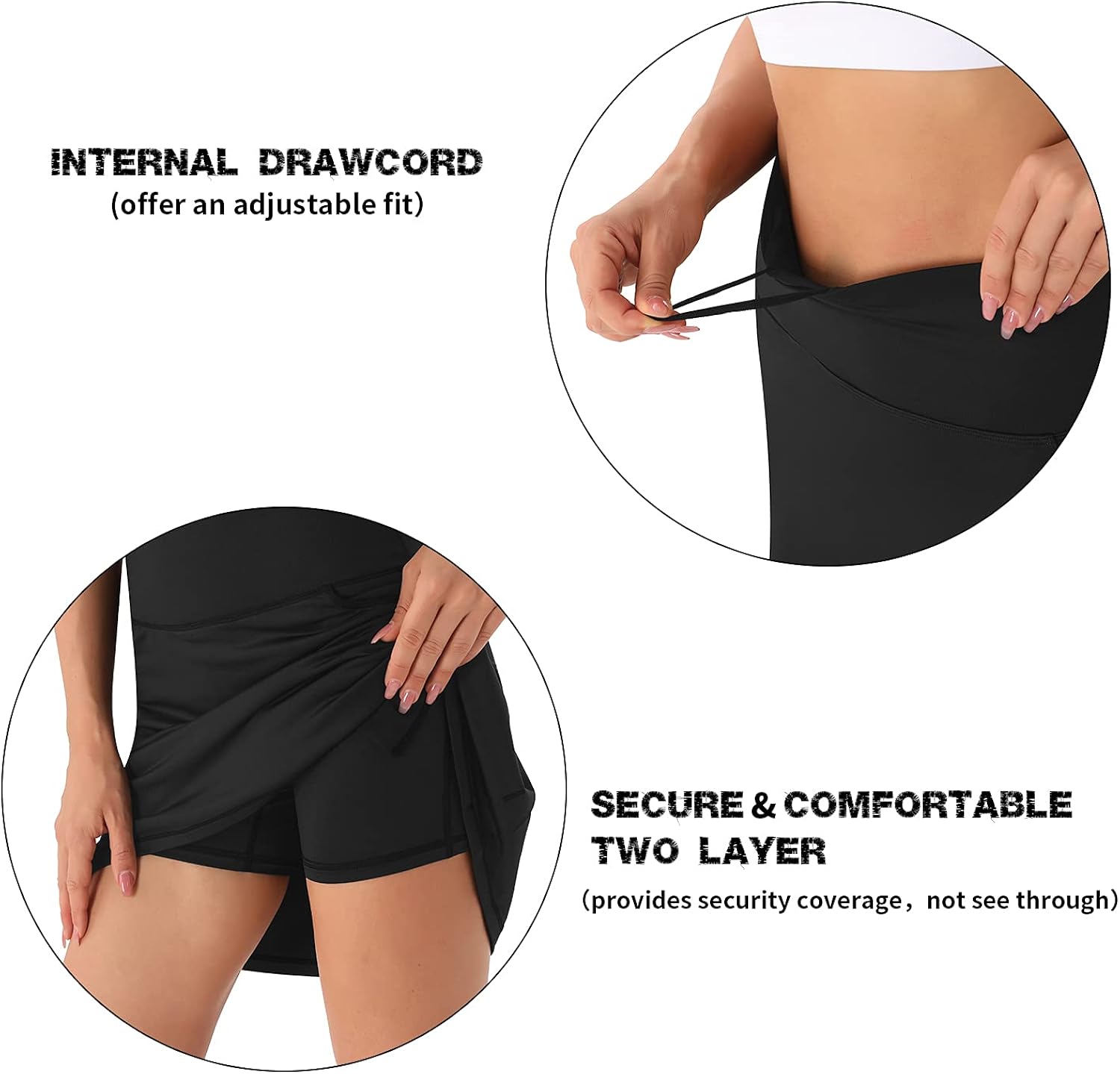 Persit Womens's Pleated Athletic Golf High Wasited Tennis Skirt Workout Skorts with 2 Side Pockets & Back Zip Card Pocket: Clothing