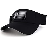 Trendy Apparel Shop USA American Flag Embroidered Polyester Summer Visor Hat