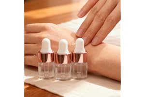 3 Pack Small Glass Dropper Bottles Refillable Mini Sample Containers for Essential Oils, Serum, Perfume, and Travel Use