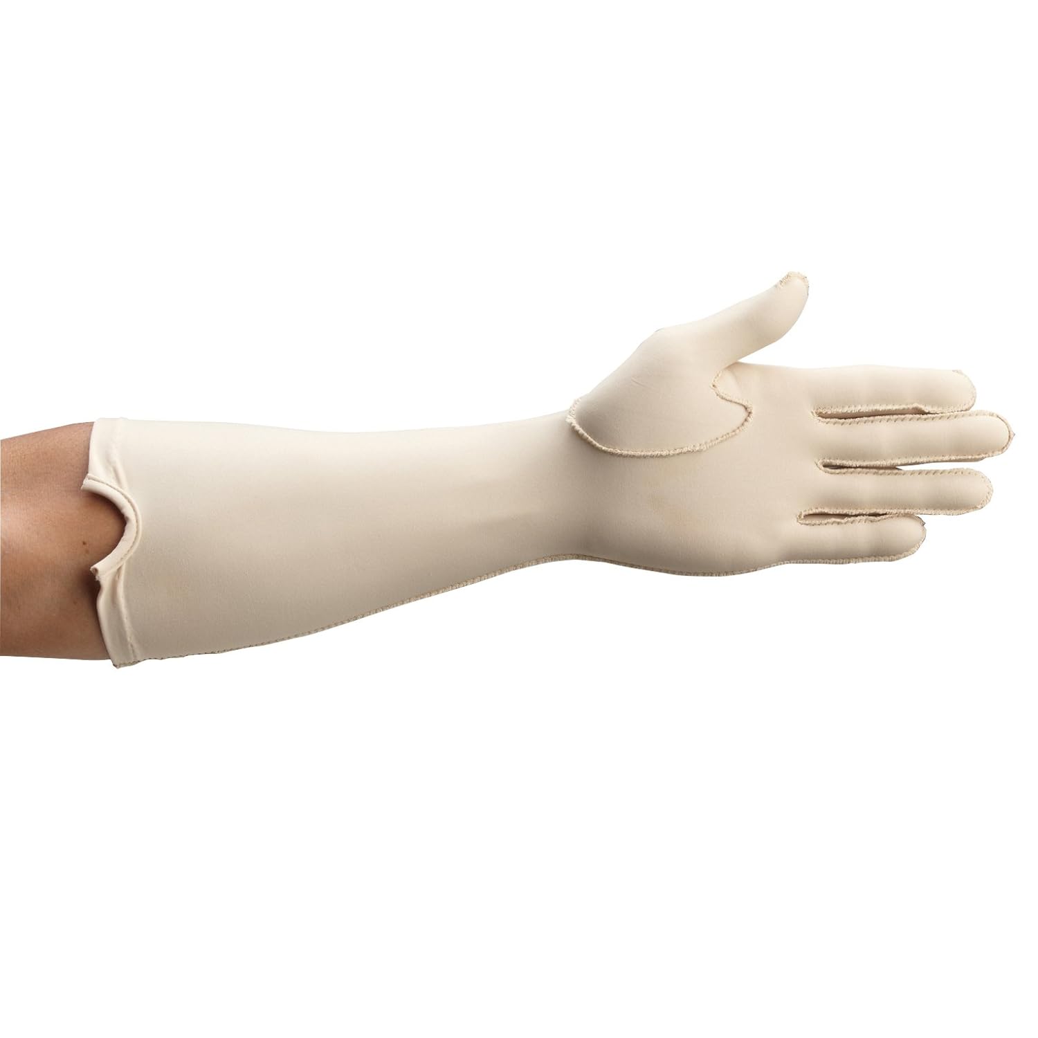 Large Rolyan Forearm Length Left Compression Glove Covers Fingers to