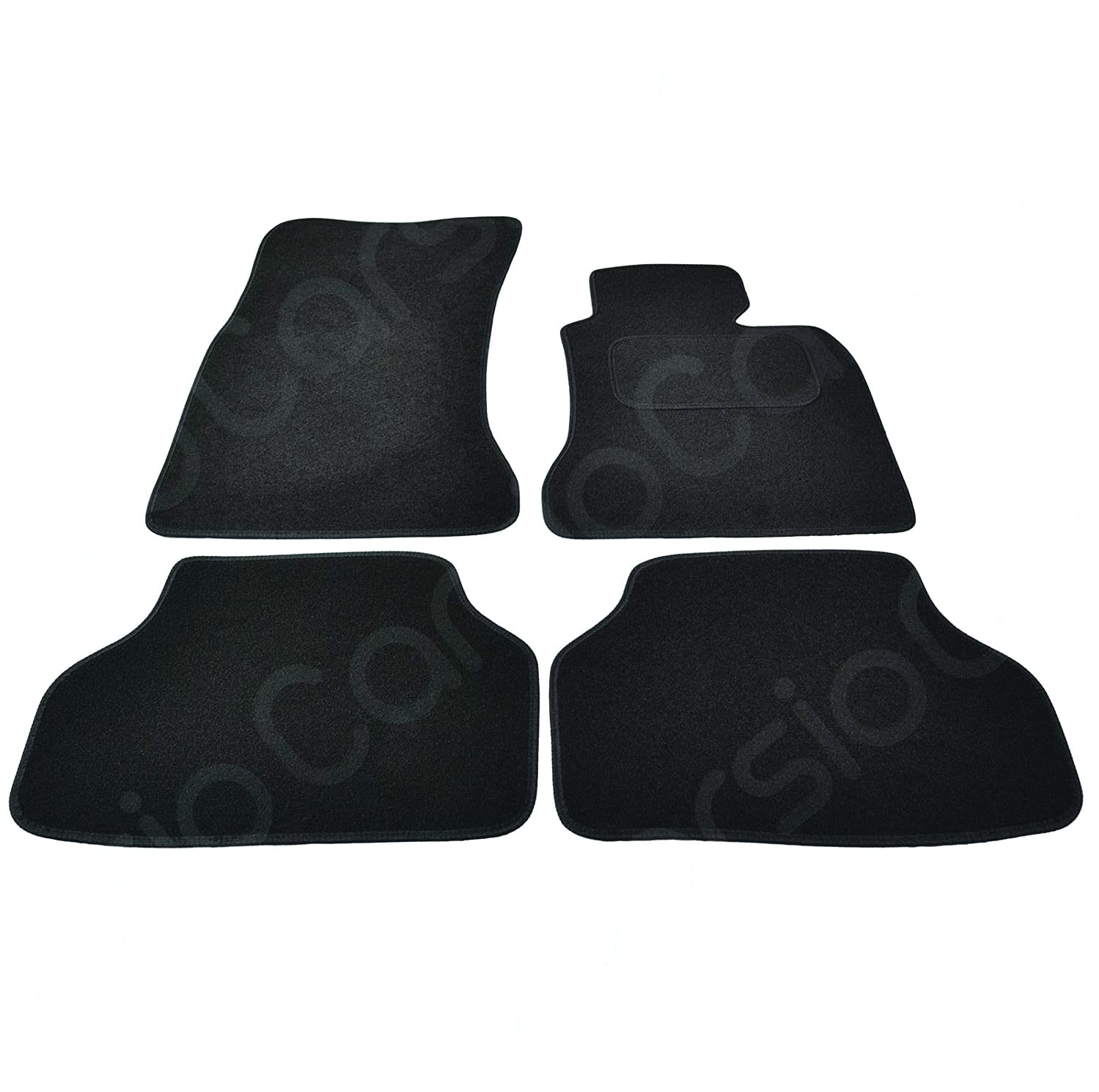 Carsio Carpet Car Mats For BMW E60 5 Series 01 10 Auto 4 Piece Set Tailored Fit Floor Mat Complete Accessory Black Custom Fitted - All Weather, Anti-Slip Backing & Black Trim