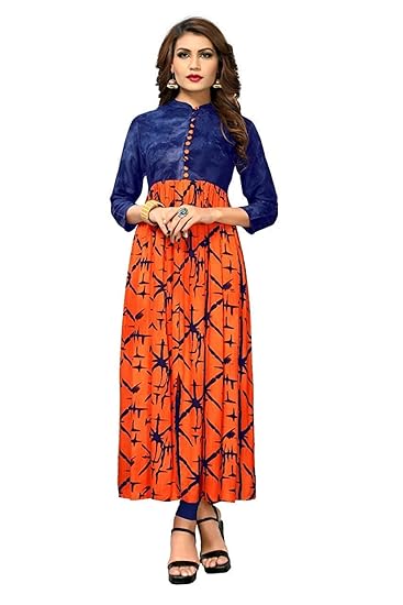 Navabi Export Womens Rayon Fabric A-Line Kurti With Pant Full Set (VF-KU-169)