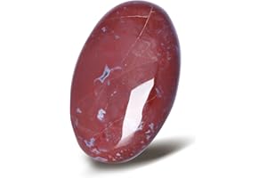 LEEHON Red Jasper Natural Polished Palm Stone,2.3"Pocket Gemstones Calming Effects Energy Balancing Anxiety Relief, Idear Gift Thumb Worry Stone,1PC Healing Crystals