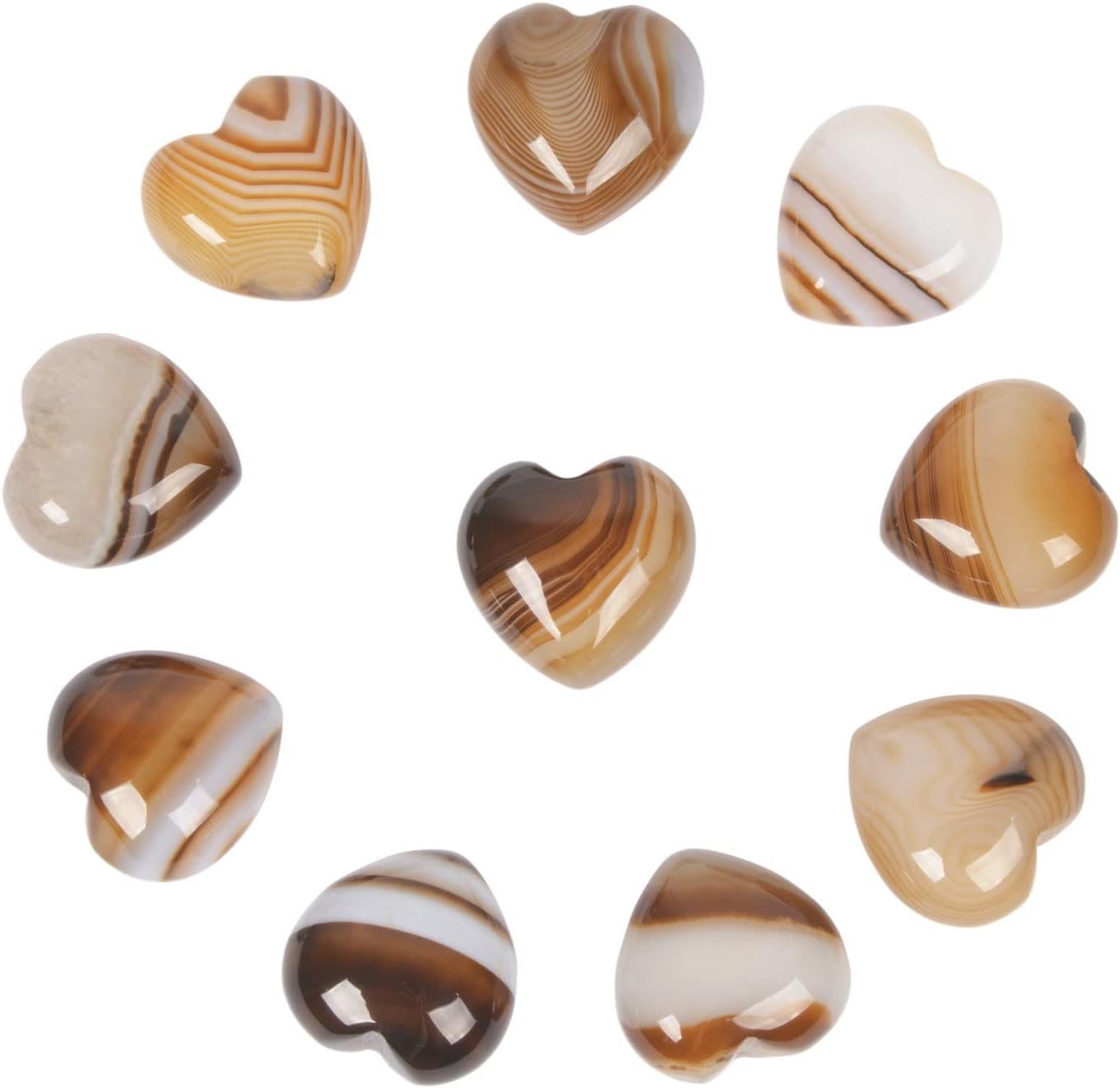 Indoor Fountains & Accessories - Natural Brown Banded Agate Gemstone Healing Crystal 0.8