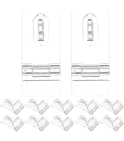 Mini Hinge Hasp FMHXG 4PCS Clear Acrylic Hasp Buckles, Clear