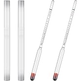 Kanayu 2 Pcs Hydrometer Alcohol 0-200 Proof and 0-100 Tralle | Alcohol Proof Percent Tester for Moonshine Still Liquor Alcoholic Hydrometer Measuring Device for Wine Making Distilling Brew