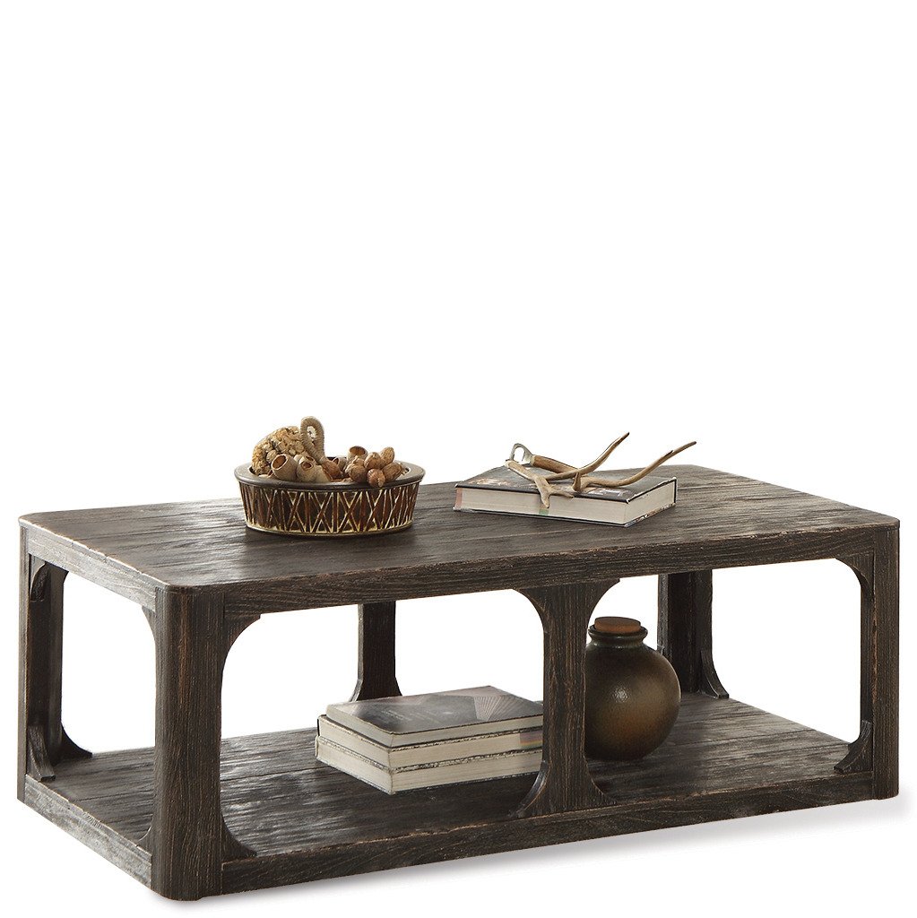 Riverside Bellagio Rectangular Cocktail Table Weathered Worn Black 11802 Amazon.co.uk