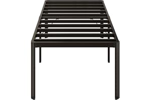 Yicensen 24 Inch High Twin Bed Frames with Rounded Corner Legs, Heavy Duty Metal Twin Size Platform Bed Frame No Box Spring Needed, Easy Assembly, Noise Free, Black