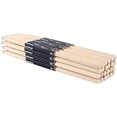OIETON 5A Drum Sticks Bulk 12 Pairs, Maple Wood Drumsticks for Beginners | 16" Standard