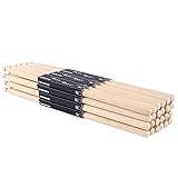 OIETON 12 Pairs Drum sticks 5A Classic Maple Wood