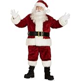 Sunnywood Supreme Santa Claus Suit Costume Outfit for Adult Men, Professional Santa 9PC Costume Set for Christmas