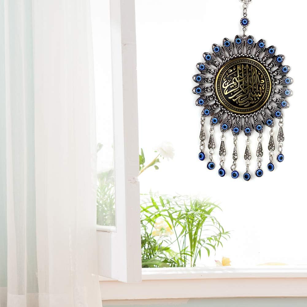 Hztyyier Turkish Blue Evil Eye Beads Ornament Amulet Delicate Blue Glass Pendant Home Lucky Protection Wall Hanging Decor - Image 3