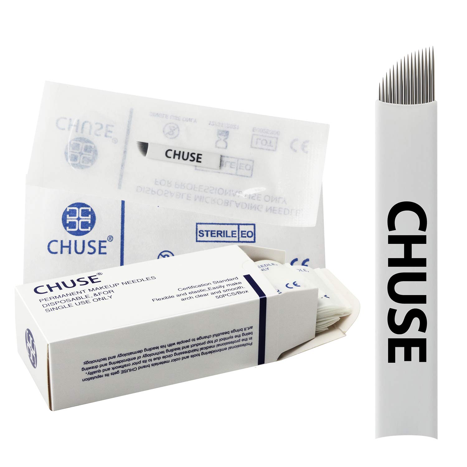 CHUSE 16 Curved 50pcs 0.25mm Nano Mircoblading Needle Permanent Makeup Manual Eyebrow Tattoo Needle