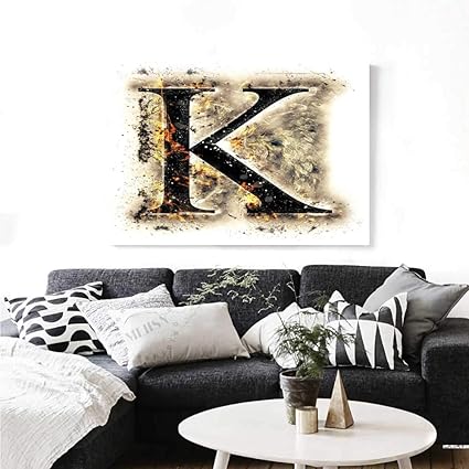 Amazon Com Letter K Wall Paintings Smoked Letter K Alphabet In