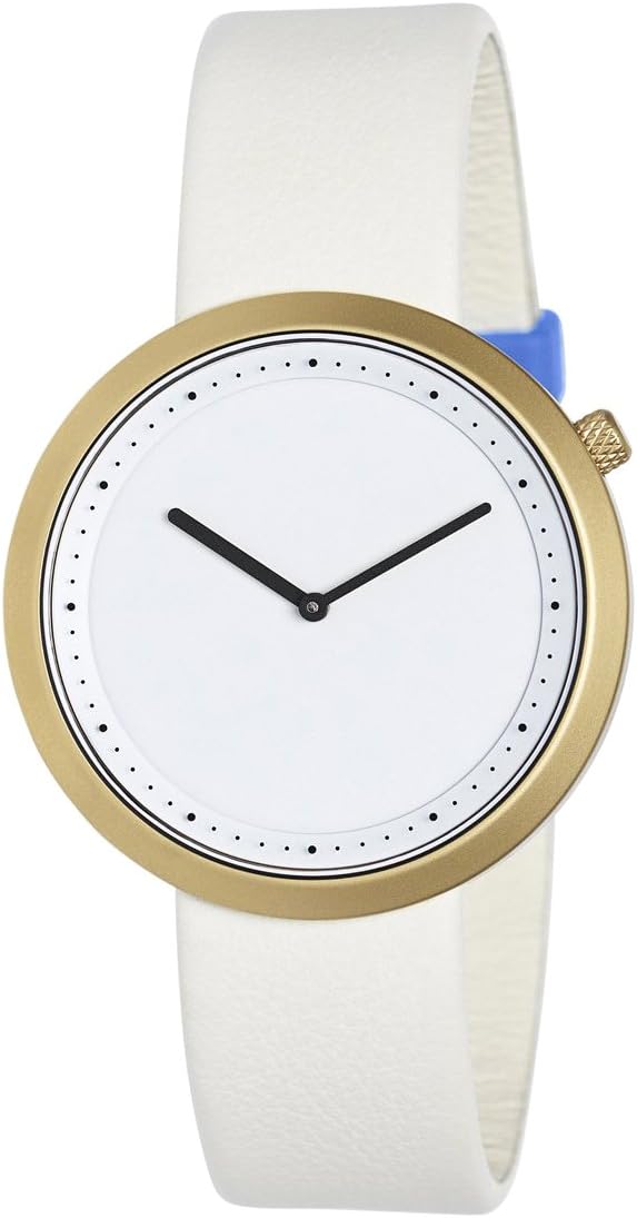 Bulbul Facette Unisex Quartz Watch with White Dial Analogue Display and Cream Leather Strap F04