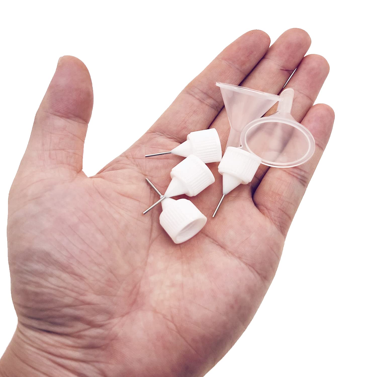 12 Pcs Precision Tip Applicator Bottles, 1 Ounce Translucent Glue Bottles, with 2 Mini Funnel for Paper Quilling DIY Craft, White Lids