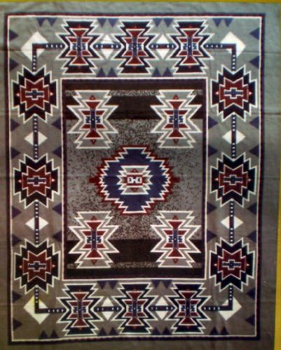 Gray and Black Southwest Design Polar Fleece Throw Blanket 50x60