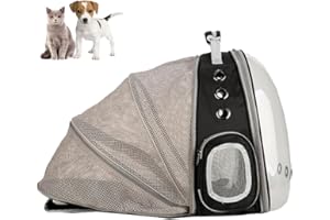 Cat Backpack Carrier Pet Dog Expandable Carriers Bag with Space Capsule Clear Bubble Window for Kitten Small Puppy and Bunny 