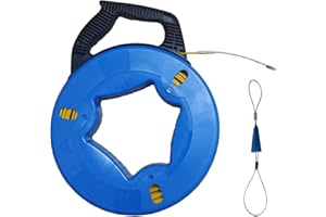 YANBORUI Fish Tape Steel Wire Puller 1/6inch 200-Foot With a wire storage caseWire-through tool Twist-shaped wire for wiring, and incoming lines in the attic, etc Dual Range for Broad Application[4mm 200-Foot]