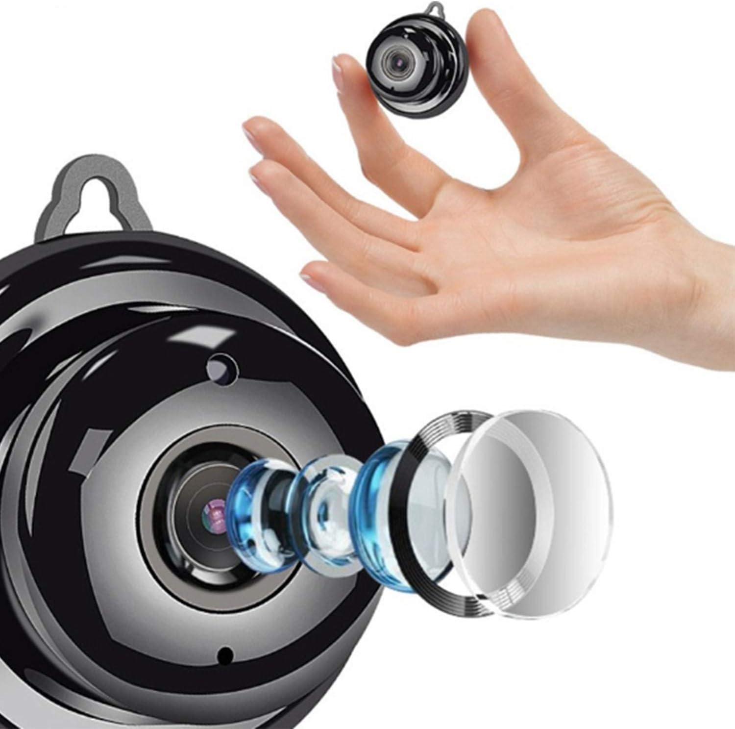 GLE Mini WiFi Panoramic View Support Memory Card Spy Hidden Camera for School Bus Car Night Vision