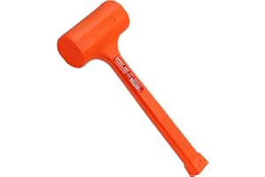 MAXPOWER Dead Blow Hammer, 4LB Dead Blow Mallet with Checkered Grip Handle, Spark and Rebound Resistant Orange Deadblow Hammer