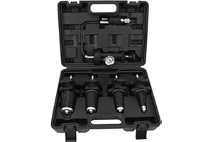 5PCS Cooling System Pressure Test Kit, Radiator Pump Pressure Tester Kit with Gauge, Conical Adapters Cooling System Pressure
