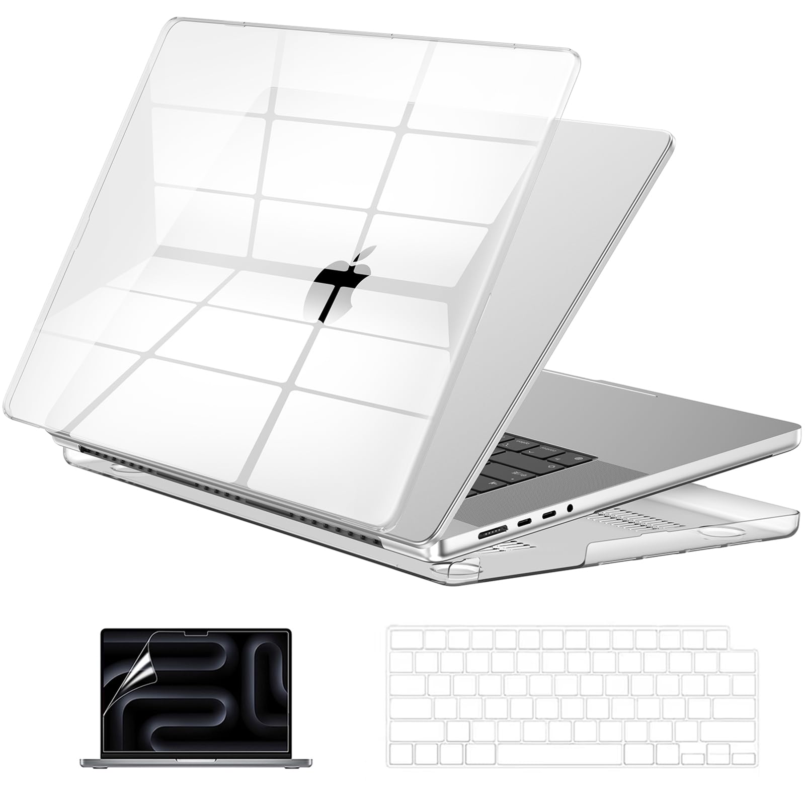 Photo 1 of EooCoo Case Compatible with MacBook Pro 16 Inch M4 M3 M2 M1 2025 2024-2021 Release A3403 A3186 A2485 A2780 A2991, [All Corner Protection] Clear Hard Case, Crystal Clear