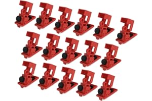 FINEERA Circuit Breaker Lockout Device - 16 Pack Compatible 120/277 Volt, Clamp-on Single Pole Lock Out Device for Loto Station, Universal Electrical Tag Out Set