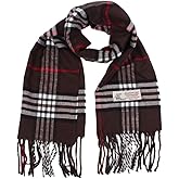 TZ Promise Tartan Plaid Cashmere Feel Classic Soft Luxurious Winter Scarf For Men Women