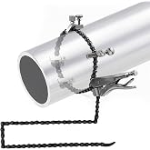 Heavy Duty Pipe Alignment Chain Fitting Tools for Welding &amp; Maintenance | Locking Chain Clamp, Adjustable Stainless-Steel Contacts, Replaceable Nickel Plated 48" Chain, 14" Max Diameter for Welding