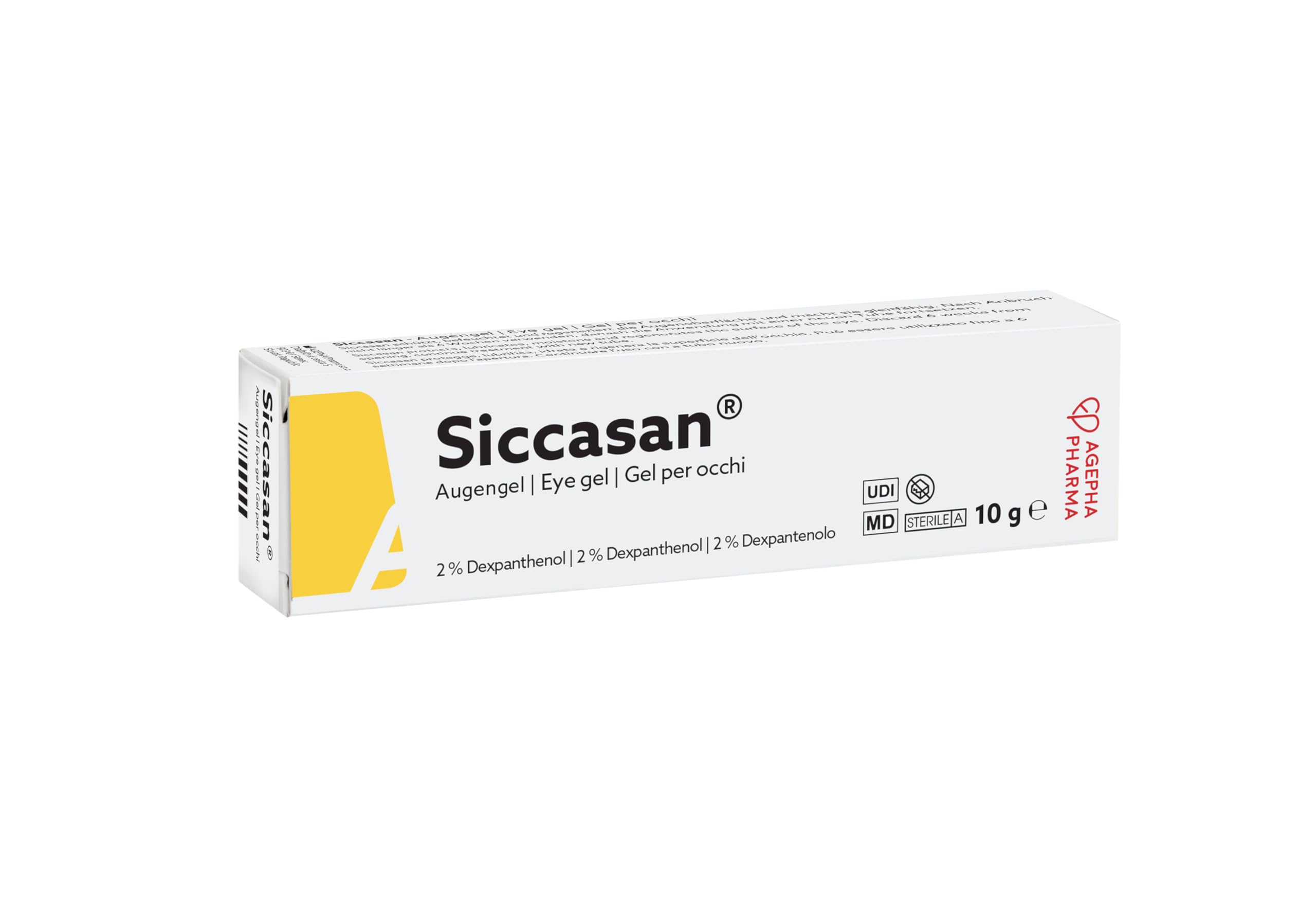 Siccasan Intensive Dry Eye Gel with Carbomer and Dexpanthenol | Corneal Gel & Eye Lubricant | Relief Against Dry, Irritated and Sore Eyes | Night Time Use for Dry Eyes — image 1