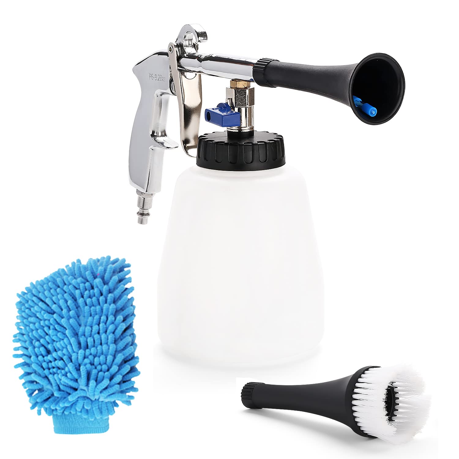 EXLECO Car Cleaning Gun Interior Cleaner Washing Gun 6~9.2 Bar Compressed Air Cleaner Interior Washing Gun Portable Spray Gun with Foam Bottle Car Cleaning…