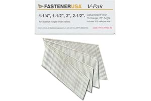 FASTENERUSA 1-1/4" to 2-1/2" Angle Finish Nails 15GA GALV 800ct