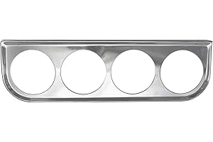 MOTOR METER RACING Universal 2-1/16" 52mm Quad Gauge Mounting Panel Four Holes Chrome