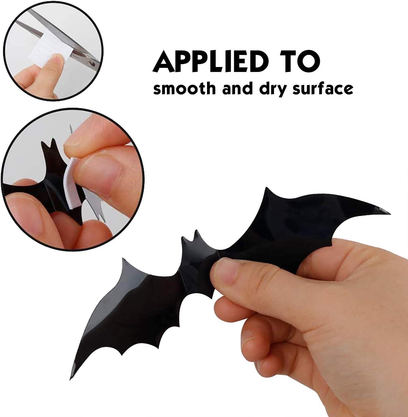 PTG Halloween Indoor Party Supplies,Happy Halloween Banner（1Pcs）& 3D Decoration Scary Bats Wall Decal Wall Sticker(60Pcs): Kitchen & Dining