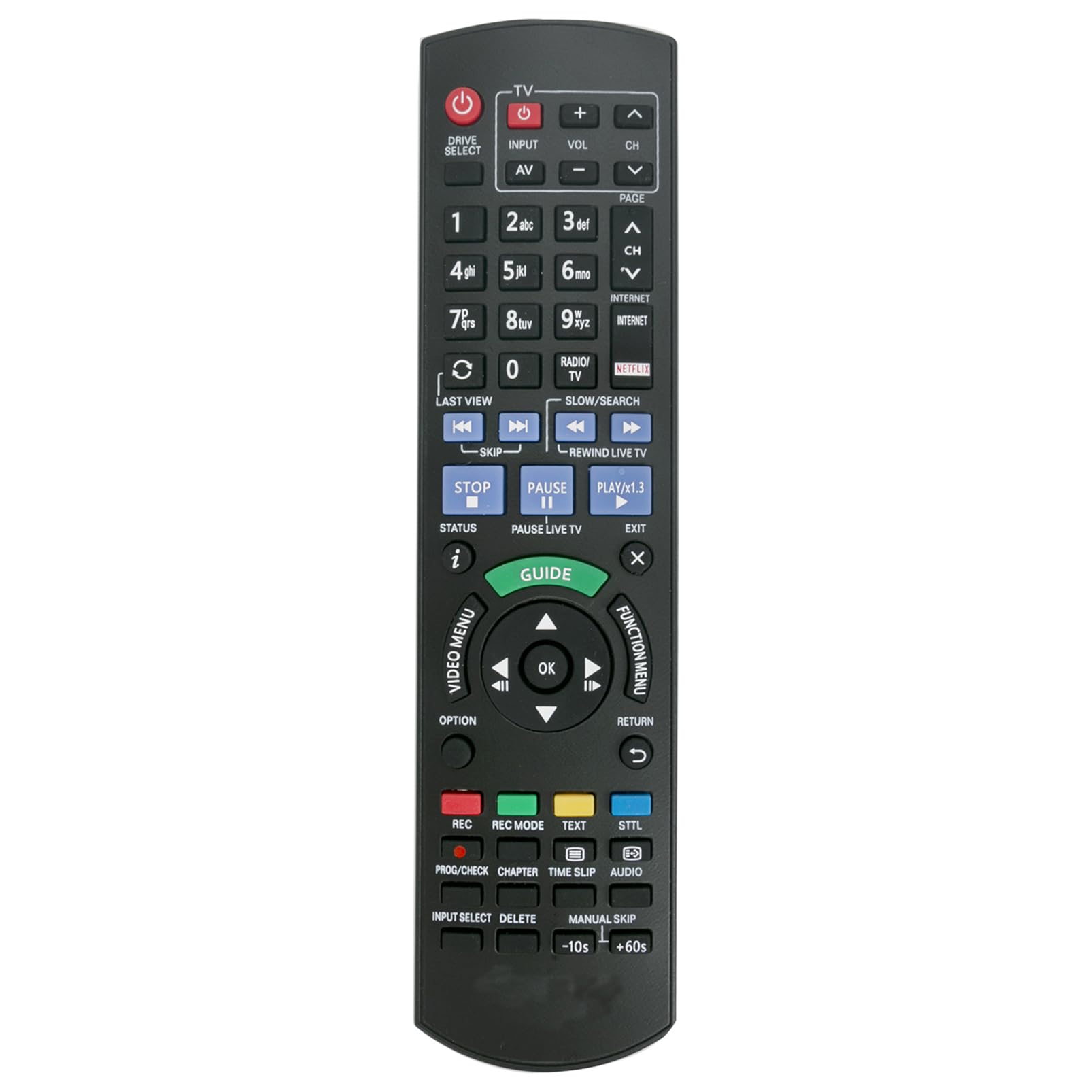 ALLIMITY N2QAYB001114 Replace Remote Control fit for Panasonic DMR-UBC70EGK DMR-UBC86EN-1TB DMR-UBC90EG-2TB DMR-UBS90EGK DMR-UBC70EGS DMR-UBC86ENK DMR-UBC90EGK DMR-UBC80EGK DMR-UBS70EGK DMR-UBS80EGK