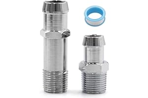 JASPERAUTOPART Chrome Steel Heater Hose Fittings 3/4" Water Pump 5/8" Intake for Chevy SBC BBC Engines 283 305 307 327 350 400