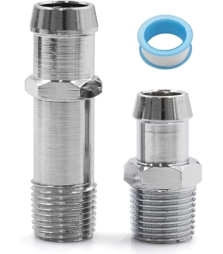 Metal Fitting Intake Hose,1/2'' NPT 5/8'' Barb Chrome Metal Fitting Intake Manifold Heater Hose For Chevy
