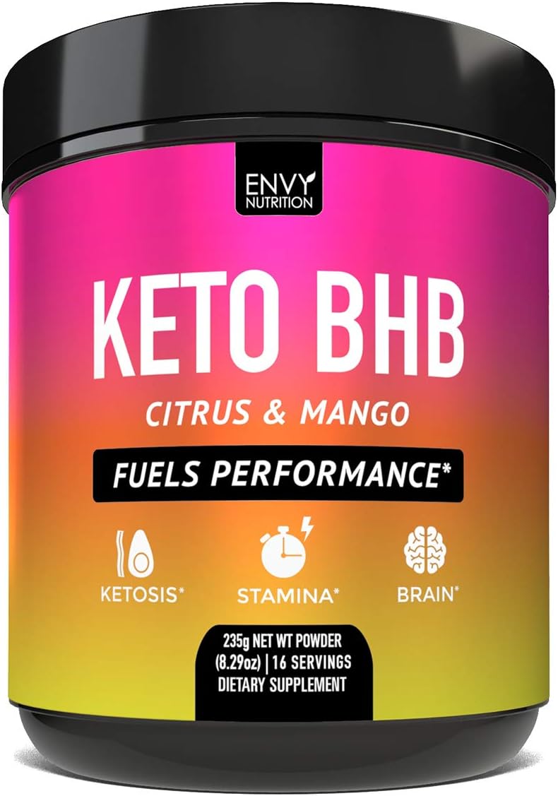 Keto BHB Citrus and Mango Powder - Fuels Performance -Exogenous Ketones (BHB) - Supports Ketosis, Metabolism, Improved Energy, and Mental Health - 16 Servings