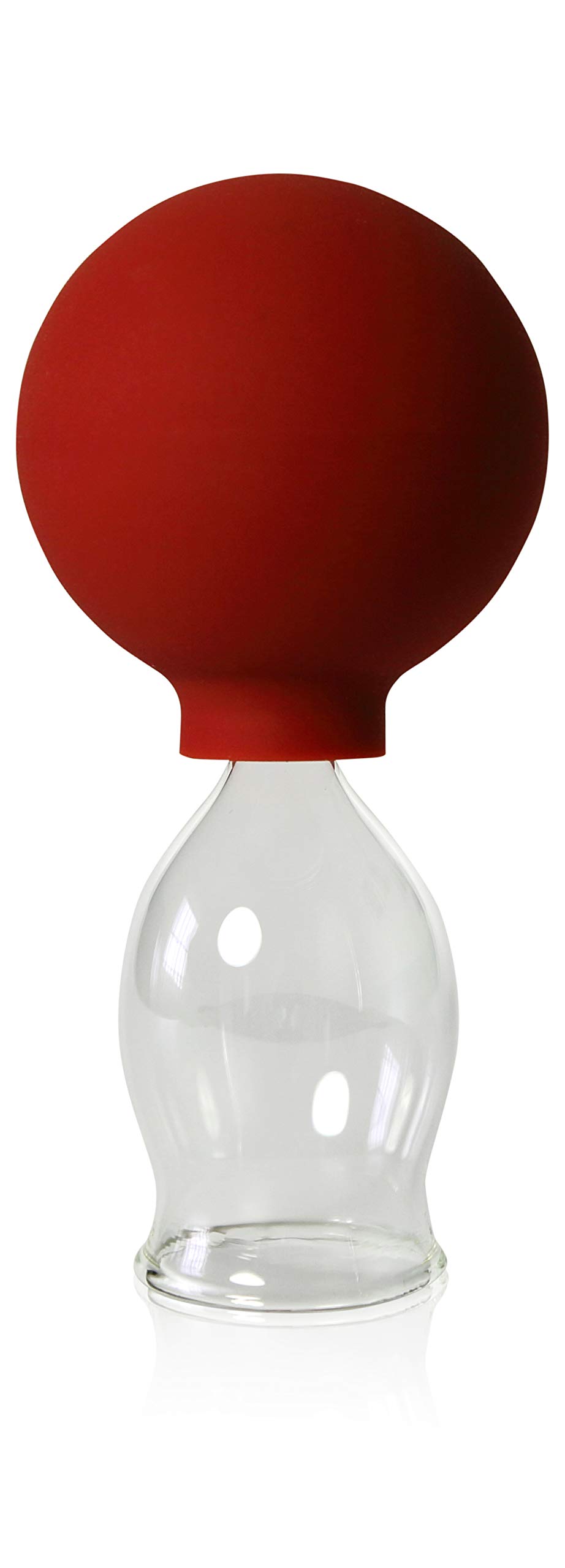 Cupping Glass with Suction Ball 30 MM for Professional, Medical Fireless Cupping, Handmade, Mouth-Blown, Suction Cupping Glass, the Original