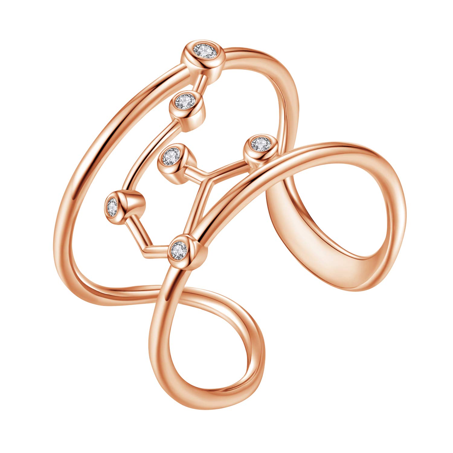 VIKI LYNN Women 925 Sterling Silver Cubic Zirconia Scorpio Zodiac Constellation Rings